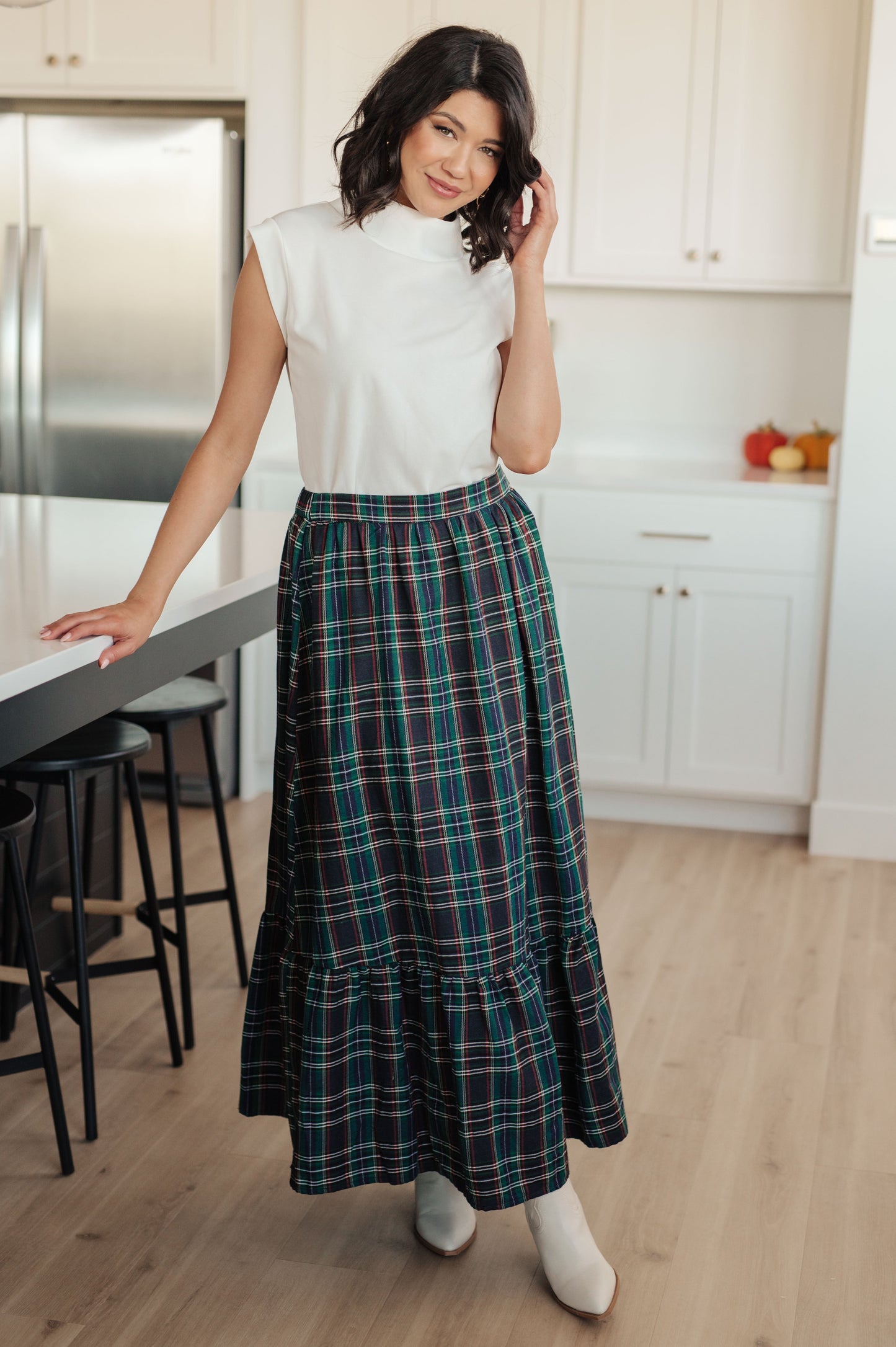 Hazel Blues® | Plaid Perfection Maxi Skirt