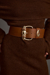 Suncrest Gold and Brown Statement Belt