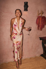 Valentina Light Pink Floral Maxi Dress