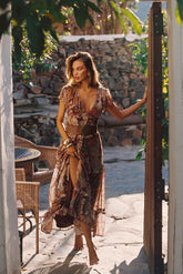 Sundance Rust Multi Printed Maxi Dress