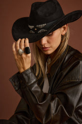 Talon Black Suede Cowboy Hat