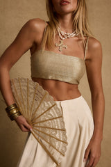 Toulouse Metallic Gold Crop Top