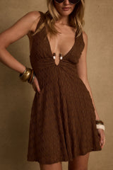 Trisha Mocha Stone Mini Dress