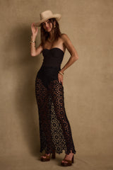 Tropez Black Crochet Strapless Dress