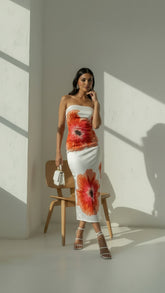 Solara Strapless Midi Dress
