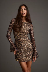 Tatum Leopard Mesh Mini Dress