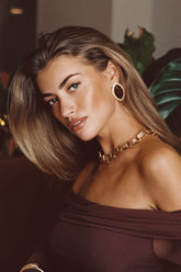 Tiana Stone and Gold Earrings