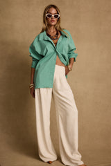 Vacanza Mint Button Up Top