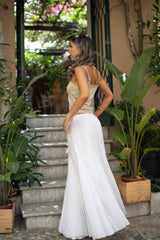 Violetta White Gauze Maxi Skirt