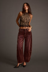 Vivette Black Lace Mock Neck Halter Top