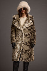 Vivienne Grey Snake Faux Fur Jacket