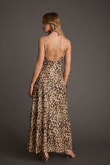 Wild Thing Leopard Print Mesh Maxi Dress