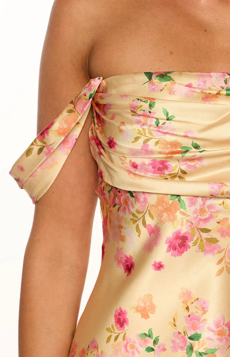 Zoella Yellow Bloom Off The Shoulder Mini Dress