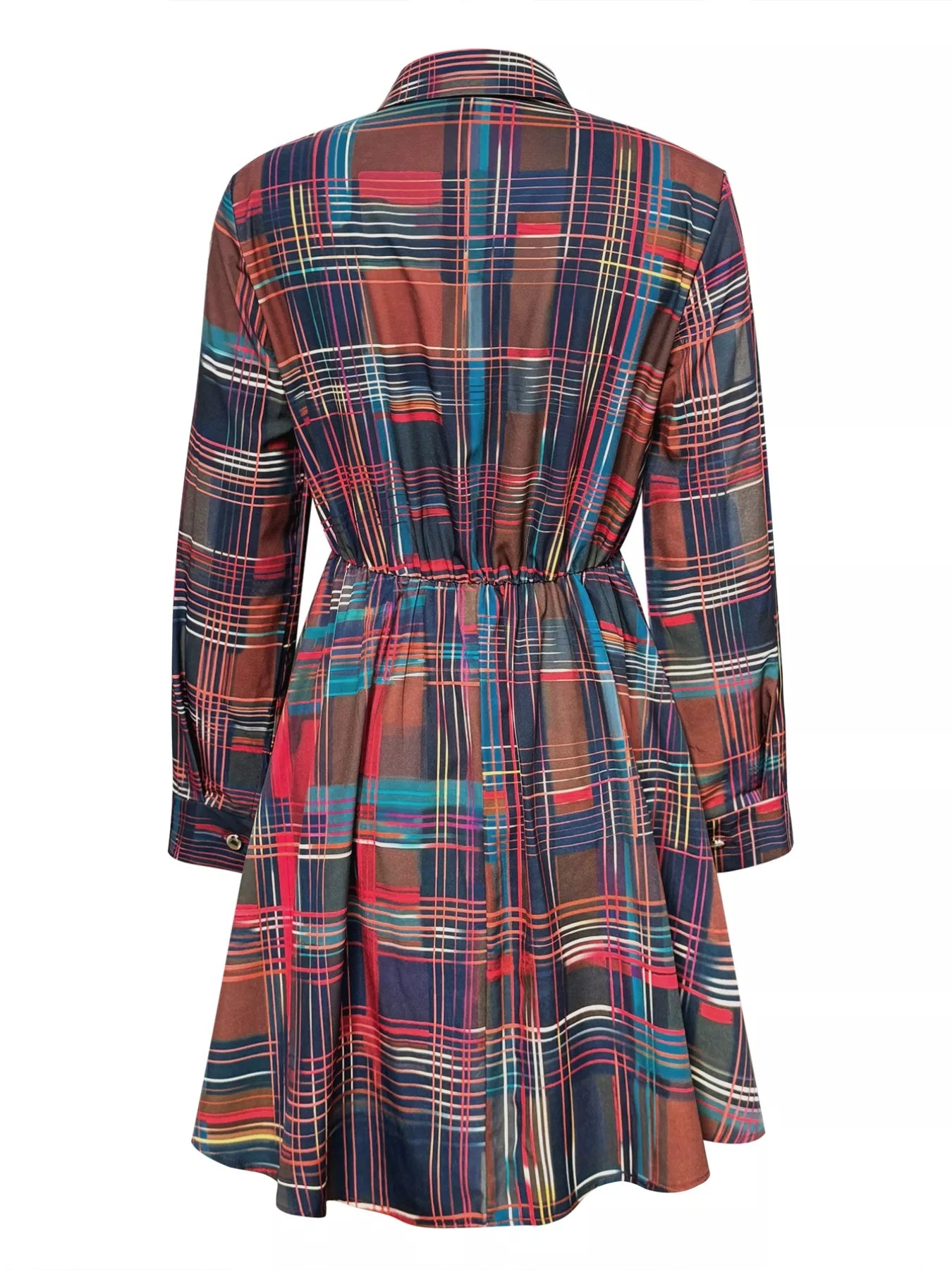 Hazel Blues® | Plaid Long Sleeve Shirt Dress