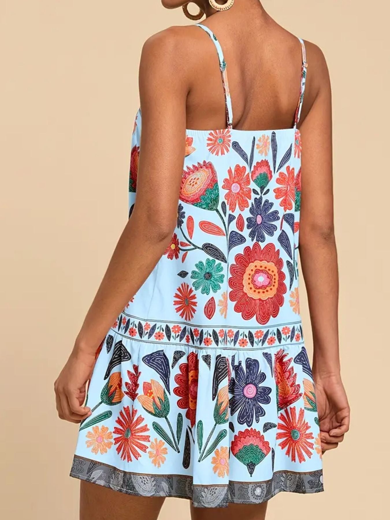 Hazel Blues® | Floral Print Sleeveless Mini Dress