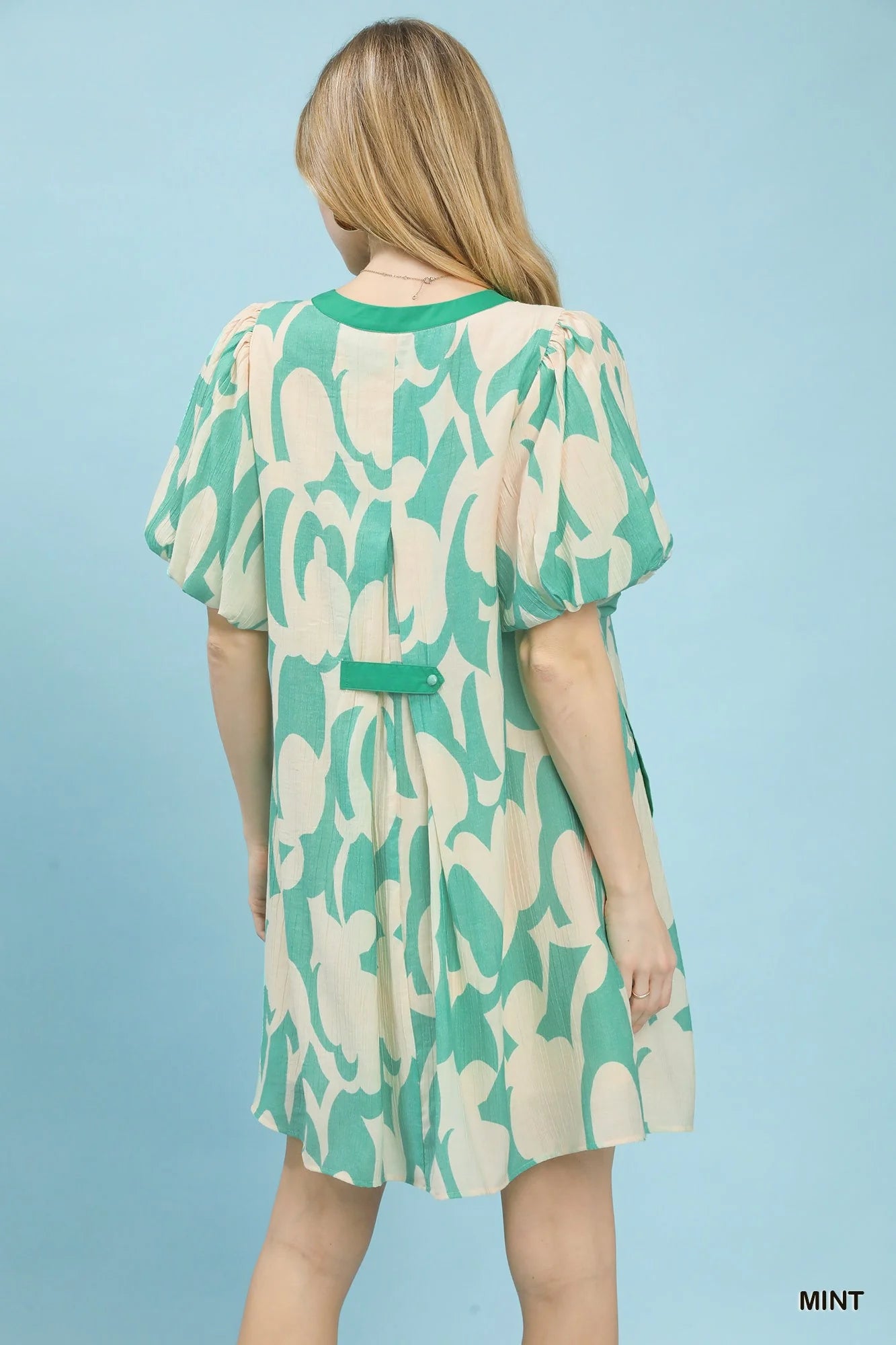 Hazel Blues® | Umgee Abstract Print Puff Sleeve Shift Dress