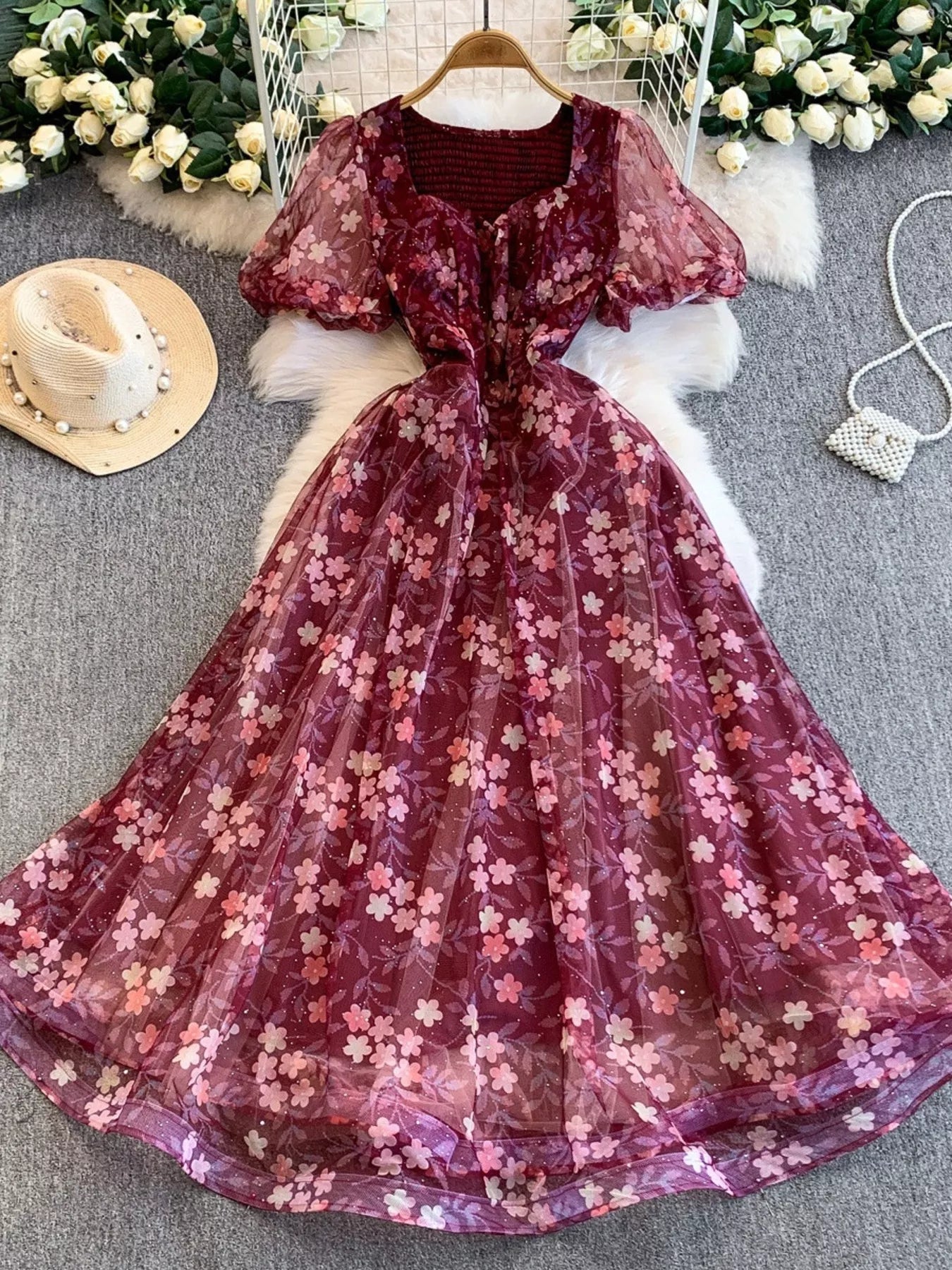 Hazel Blues® | Sweetheart Neck Puff Sleeve Dress