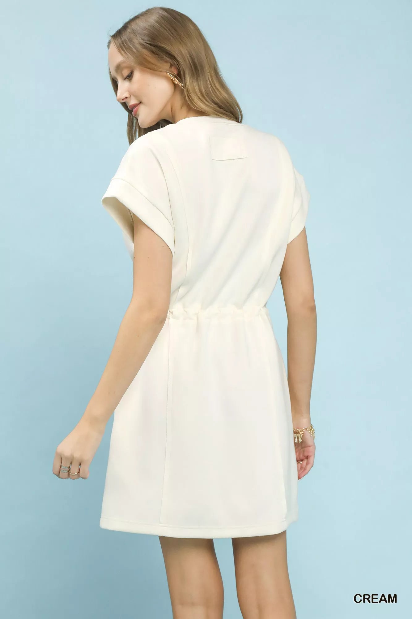 Hazel Blues® | Umgee Knit Zip Front Drawstring Dress
