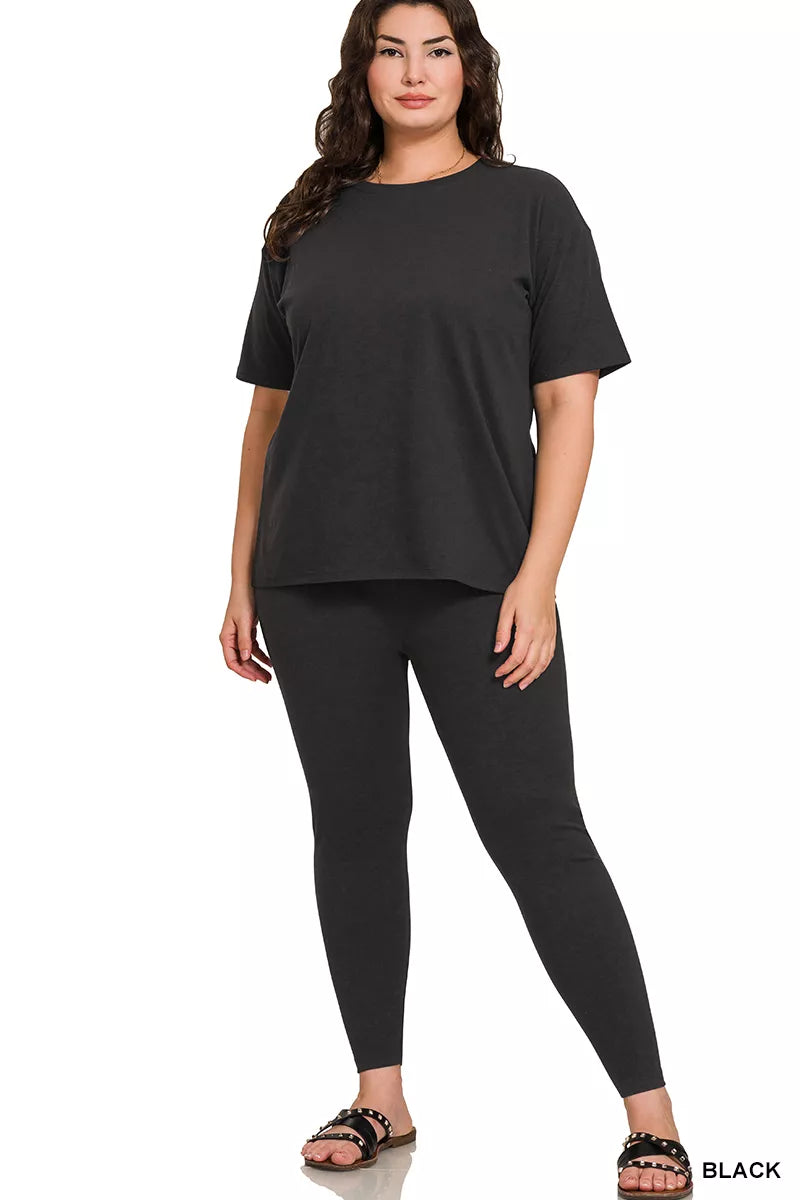 Hazel Blues® | Zenana Brushed Dty Microfiber Short Sleeve Top and Pants Loungewear Set