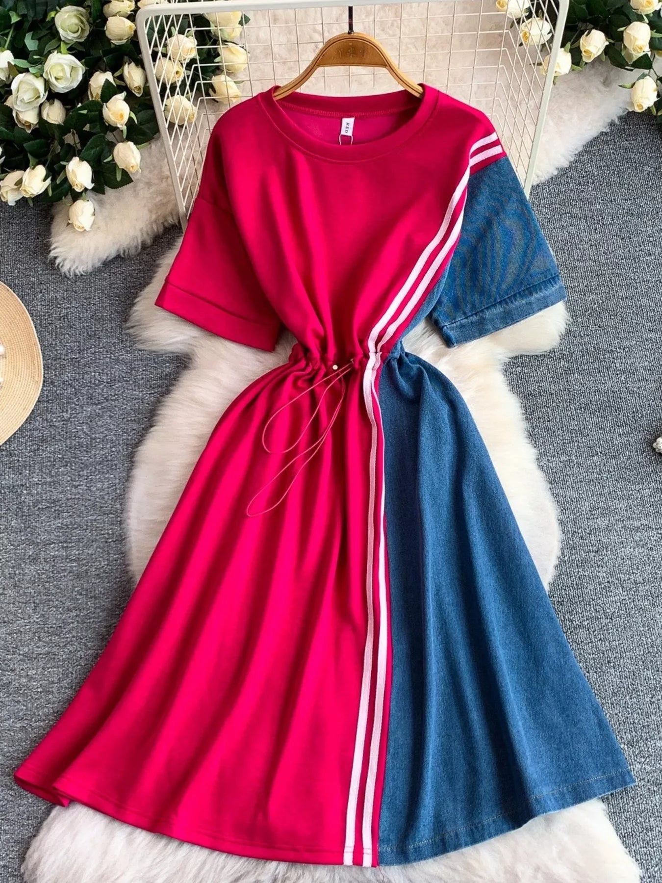 Hazel Blues® | Color Block Short Sleeve Casual Dress