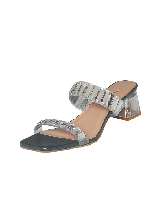 Carina Navy Blue Block Heels