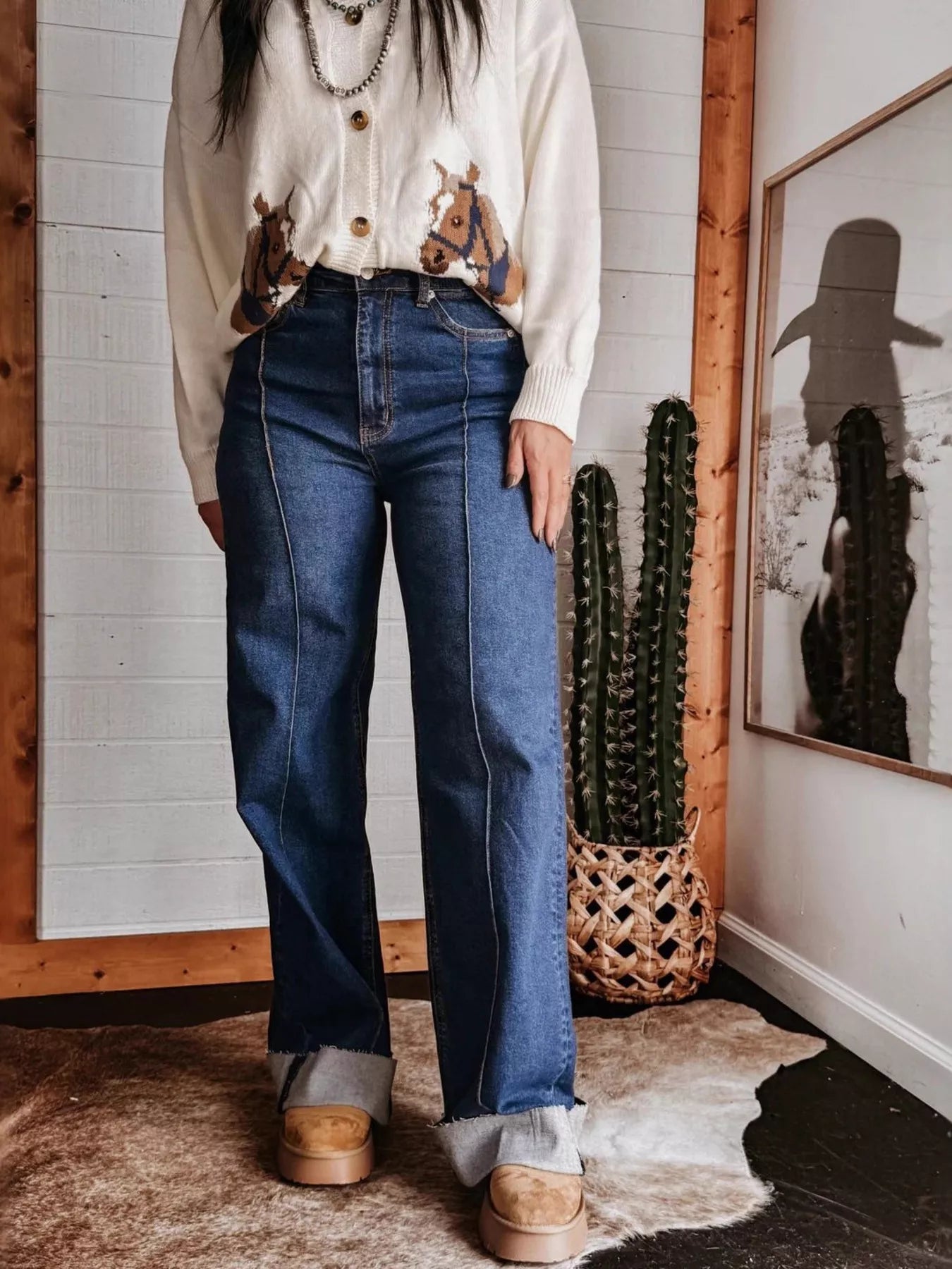 Hazel Blues® | High-Waisted Wide Leg Jeans