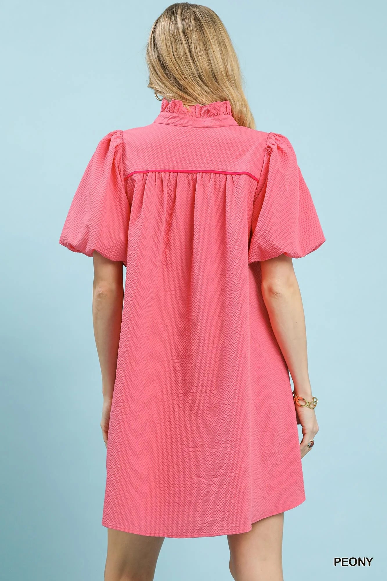Hazel Blues® | Umgee Seersucker Puff Sleeve Dress