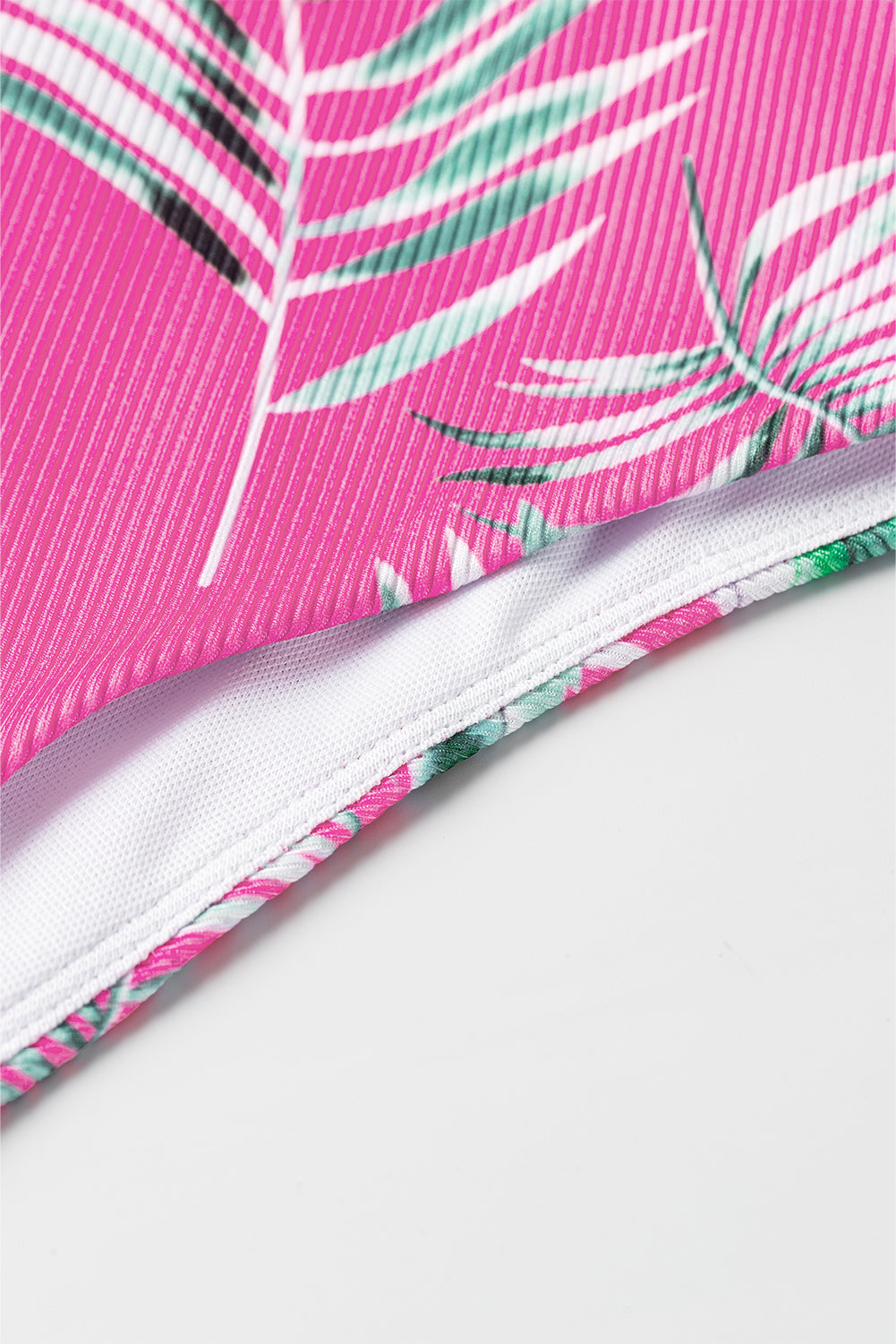 Hazel Blues® | Rose Tropical Print Textured Bikini Bottoms