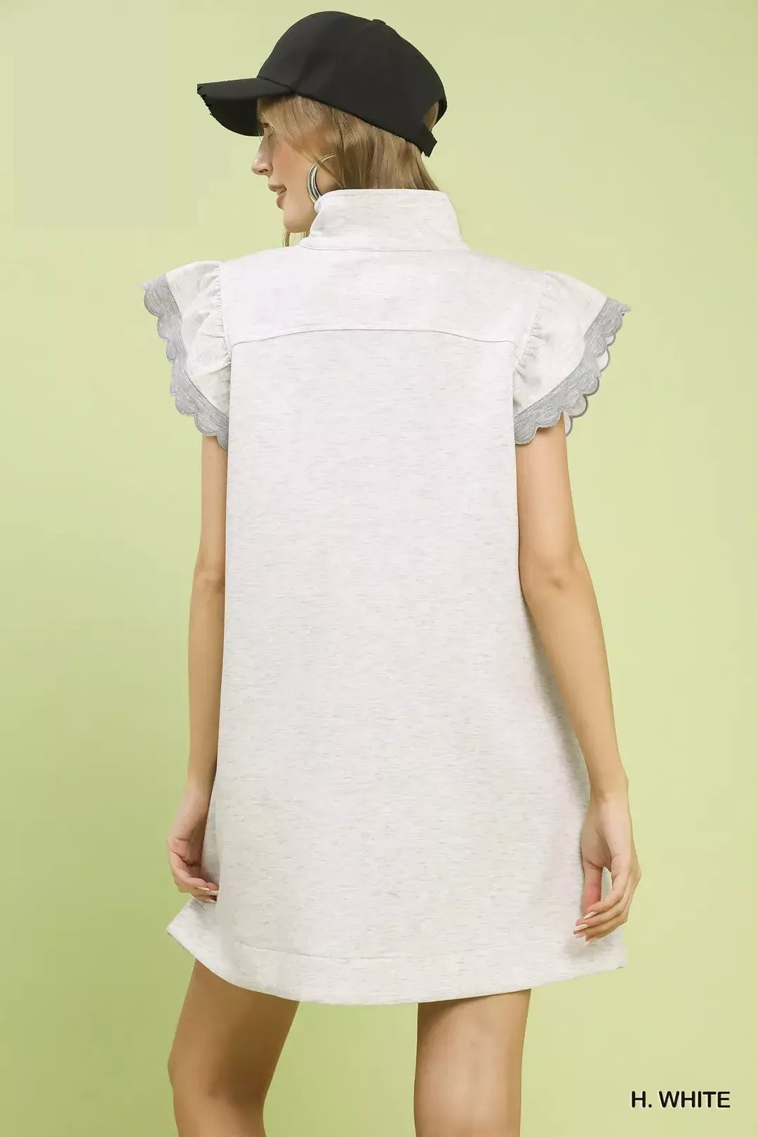 Hazel Blues® | Umgee Zip-Neck Flutter Sleeve Dress