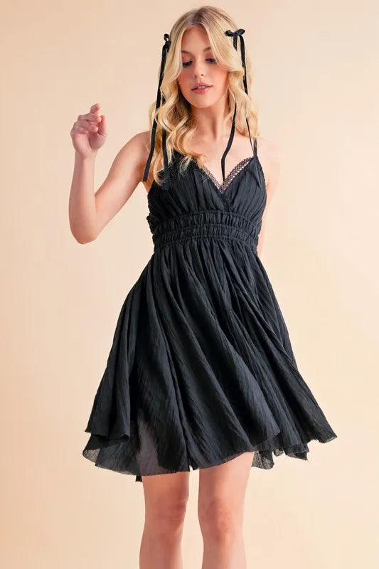 Hazel Blues® | Aemi+Co Lace Detail Mini Cami Dress