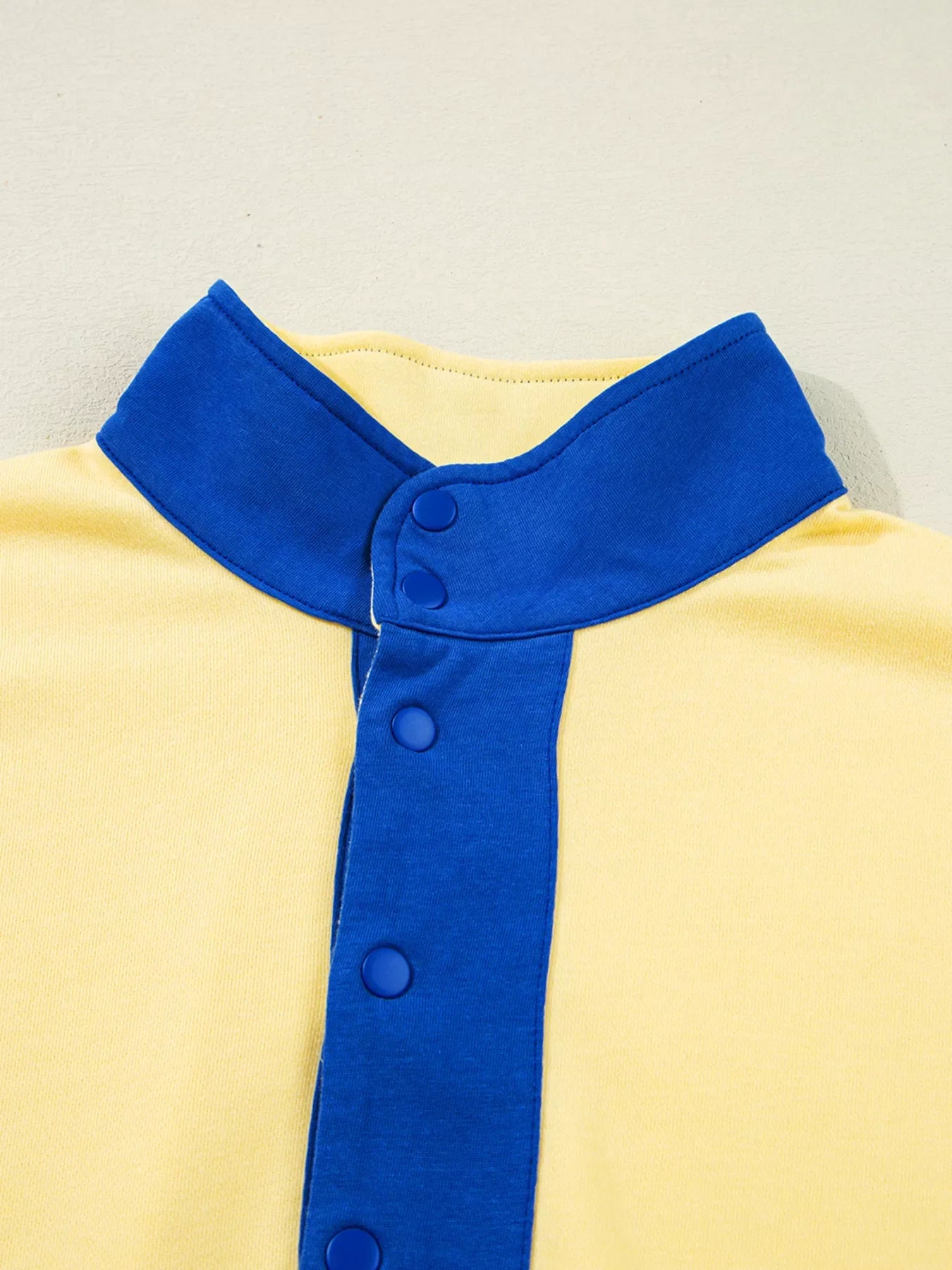 Hazel Blues® | Color Block Patchwork Half Button Top and Shorts 2pcs Set