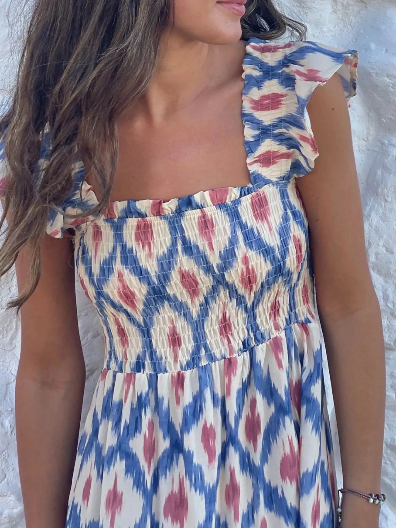 Hazel Blues® | Smocked Ruffle Sleeve Maxi Dress