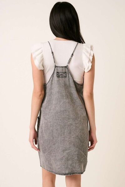 Hazel Blues® | Mittoshop Washed Patch Pocket Mini Cami Denim Dress