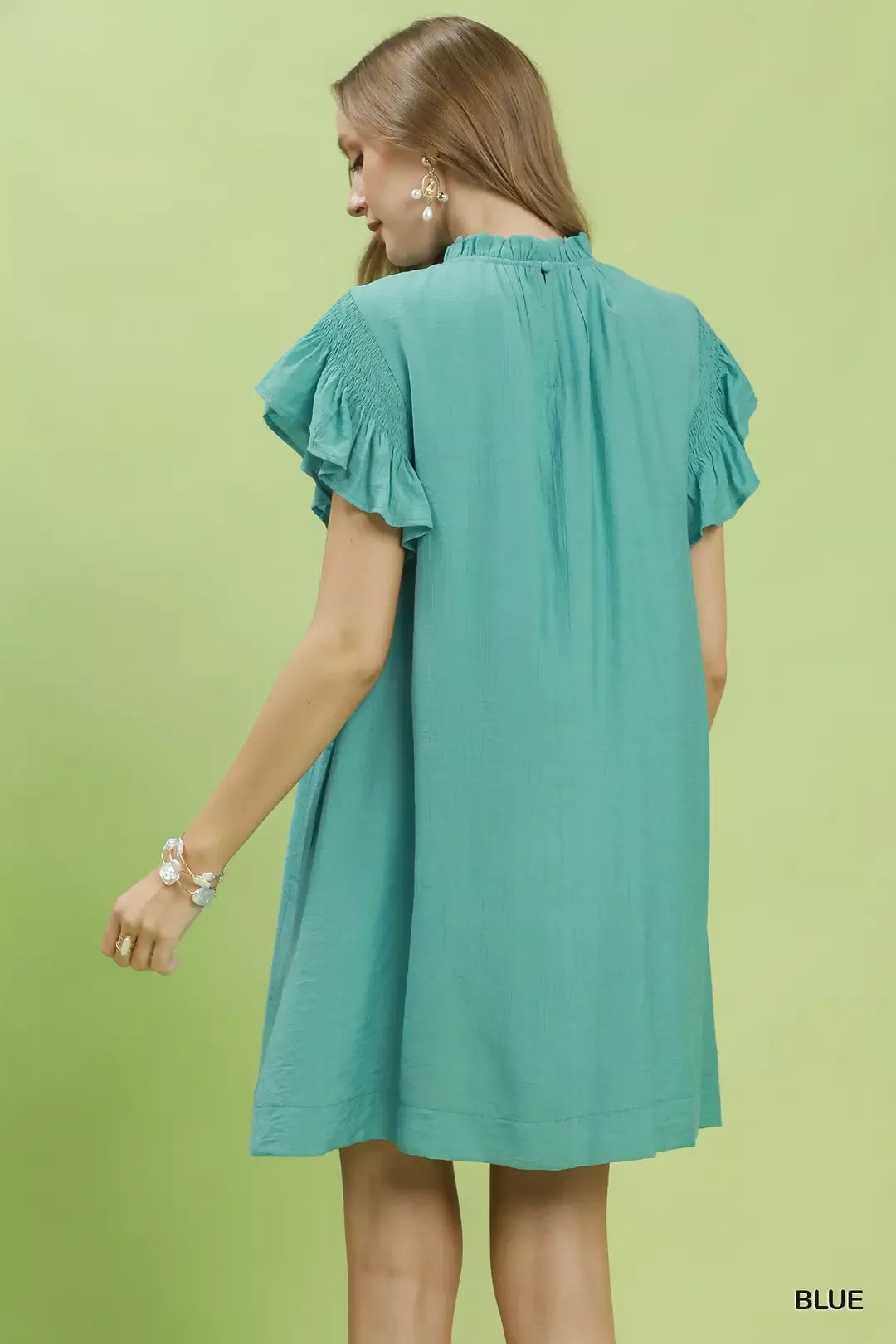 Hazel Blues® | Umgee Ruffle Flutter Sleeve Dress