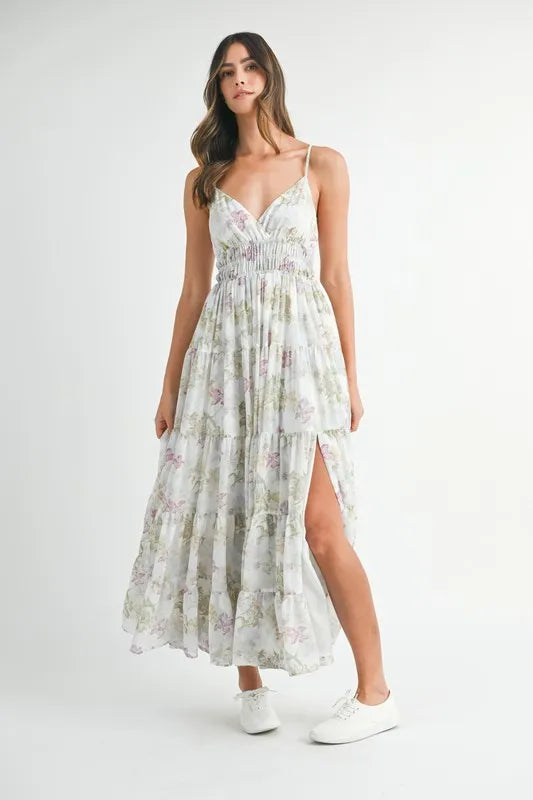 Hazel Blues® | MABLE Floral Print Tiered Cami Maxi Dress