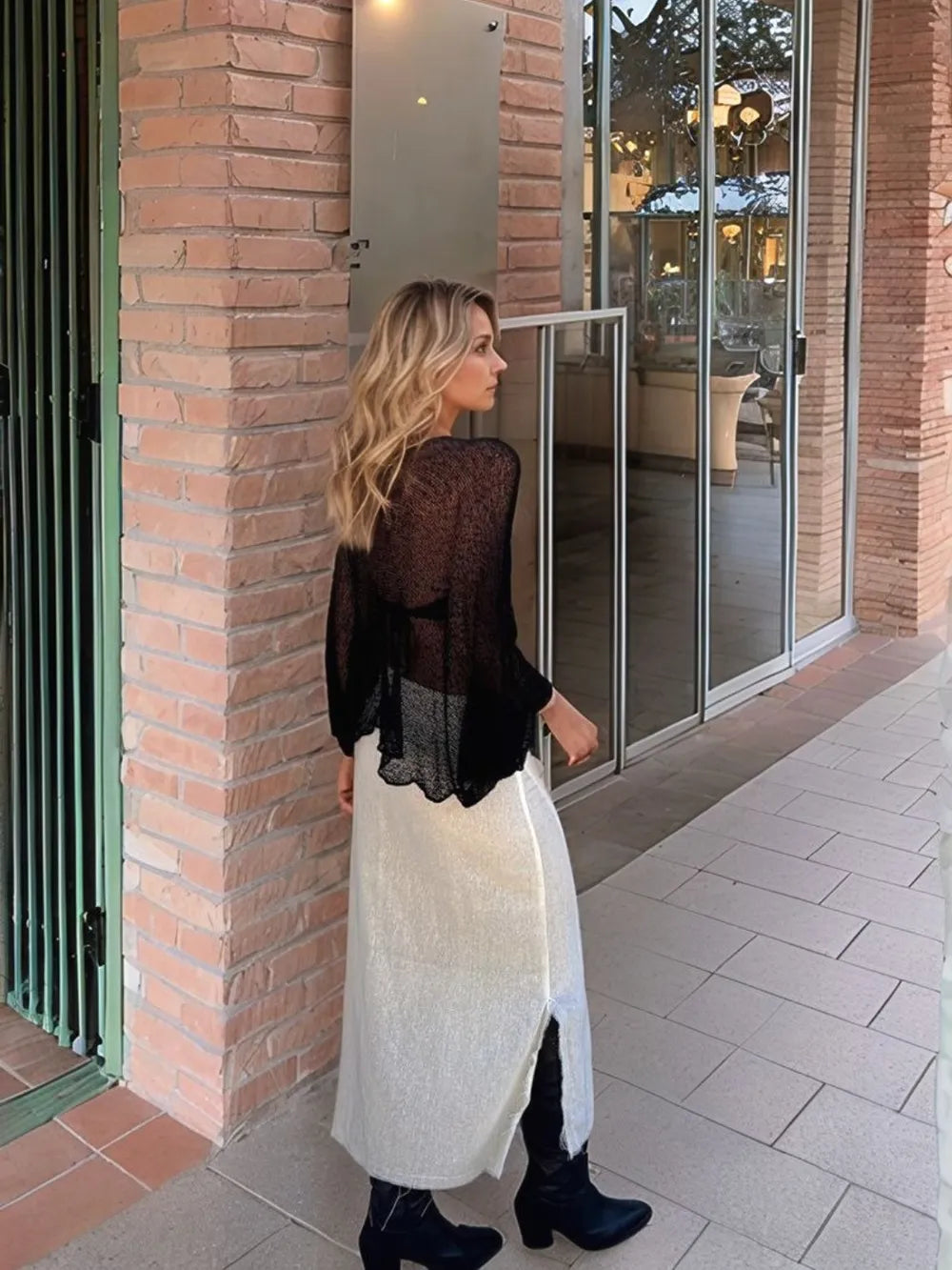 Hazel Blues® | Round Neck Long Sleeve Cover-Up