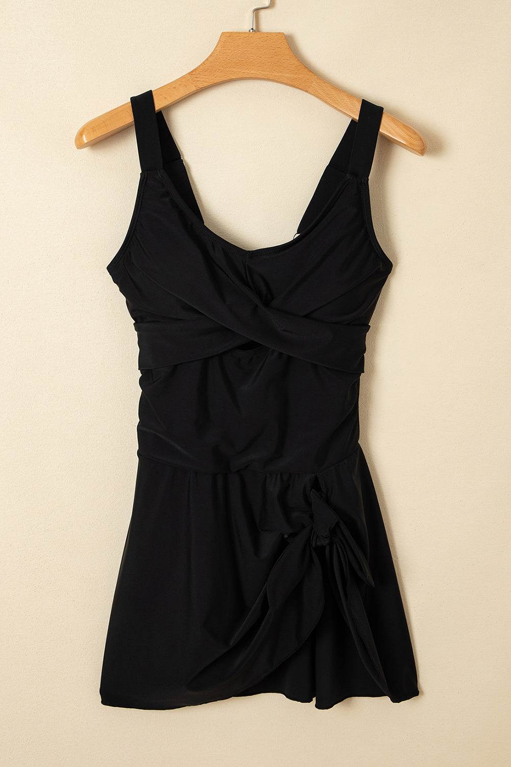 Hazel Blues® | Sea Green Adjustable Straps Cutout Ruched Knot Slit One Piece Swim Dress