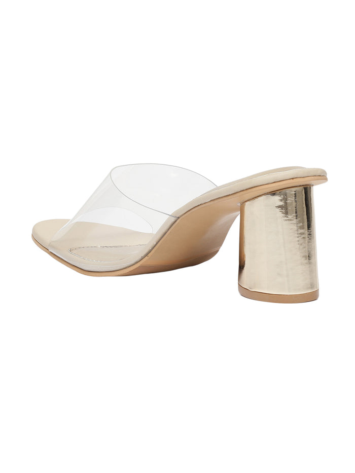 Eira Gold Block Heels