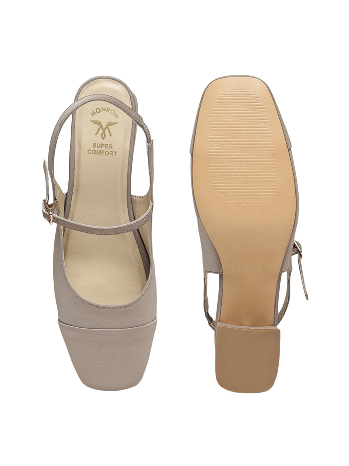 Elin Beige Block Heels