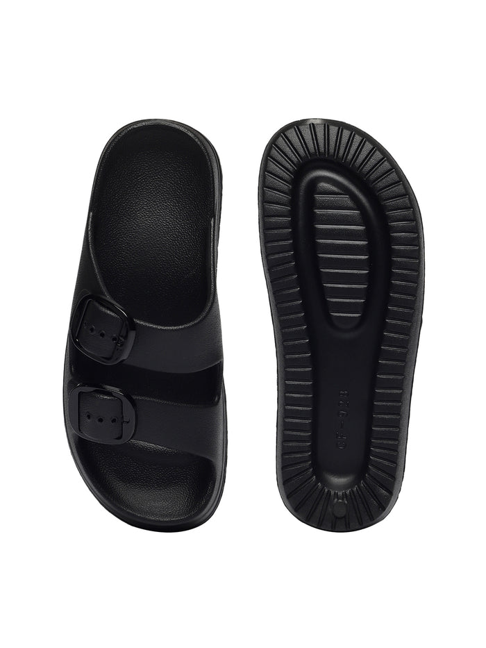 Ember Black Slip On Sliders
