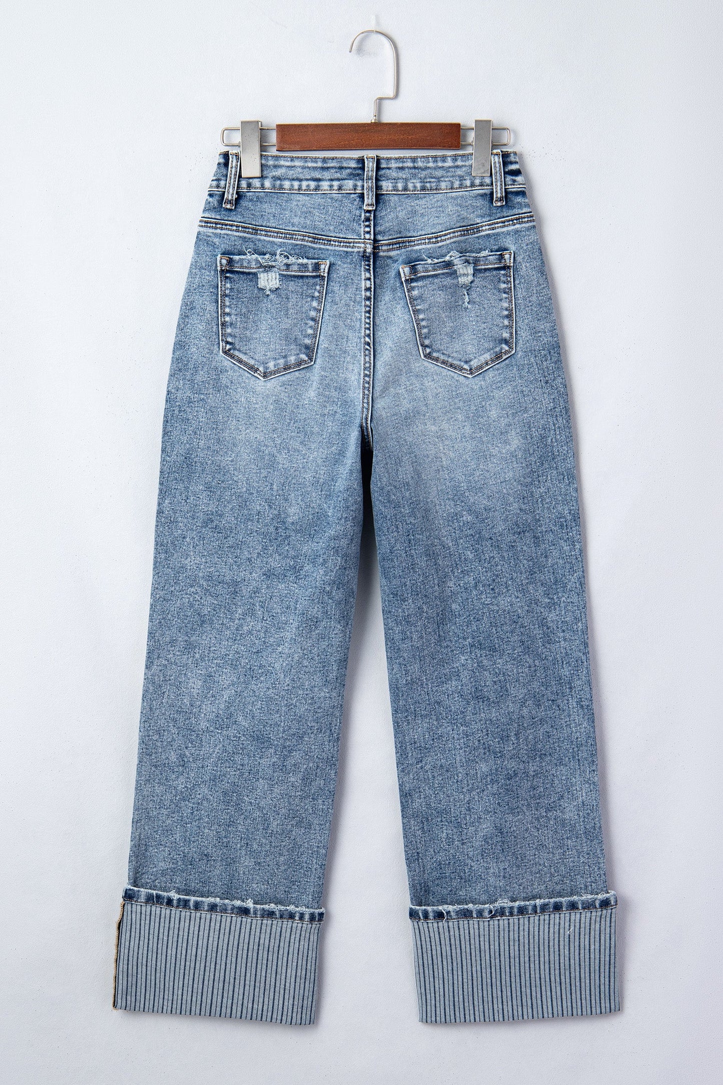 Hazel Blues® | Ashleigh Blue Cuffed Straight Loose Jeans