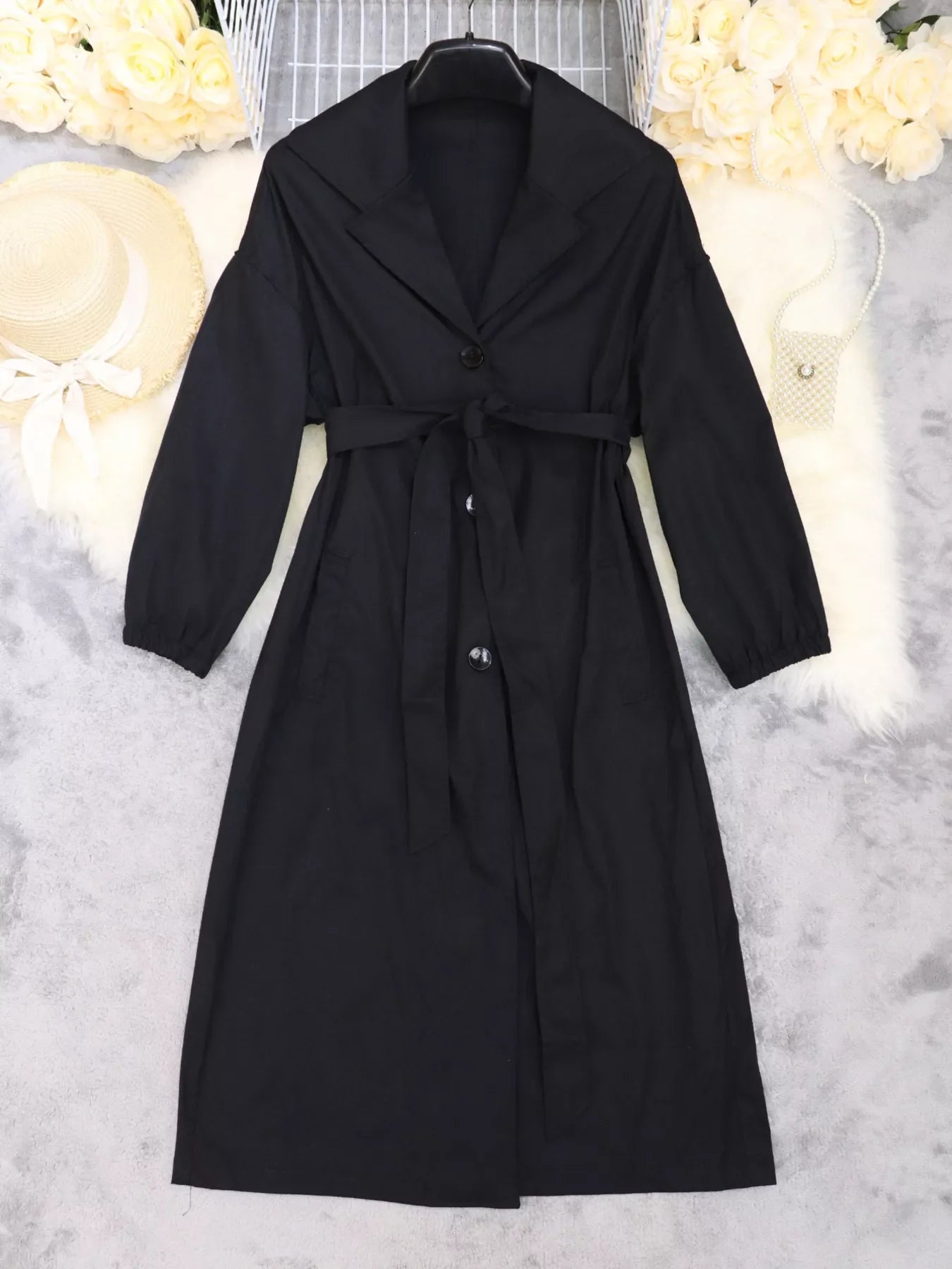 Hazel Blues® | Tie Waist Midi Shirt Dress