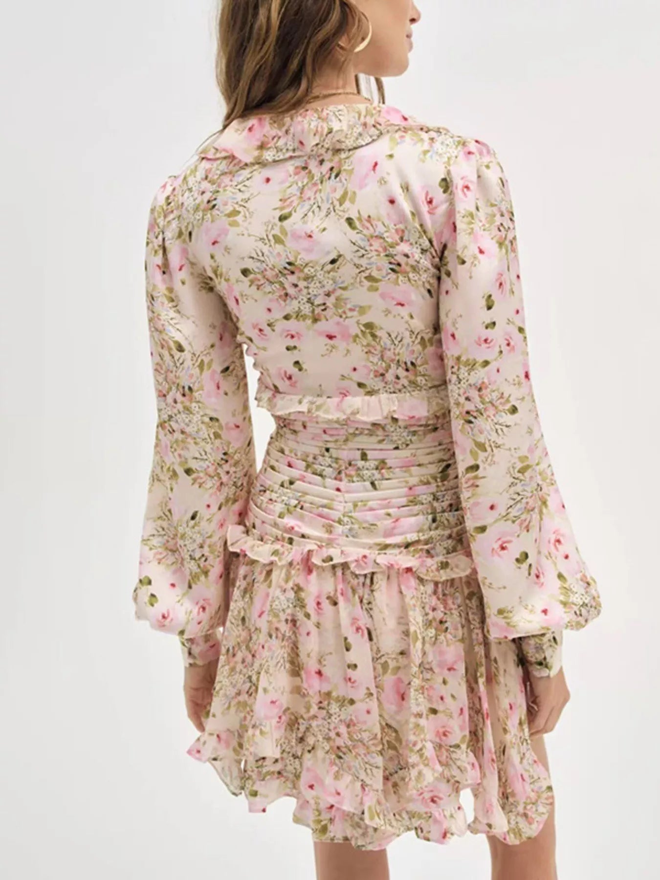 Hazel Blues® | Floral Print Ruffle Mini Dress