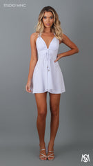 WHITE SHELL - Summer Mini Dress
