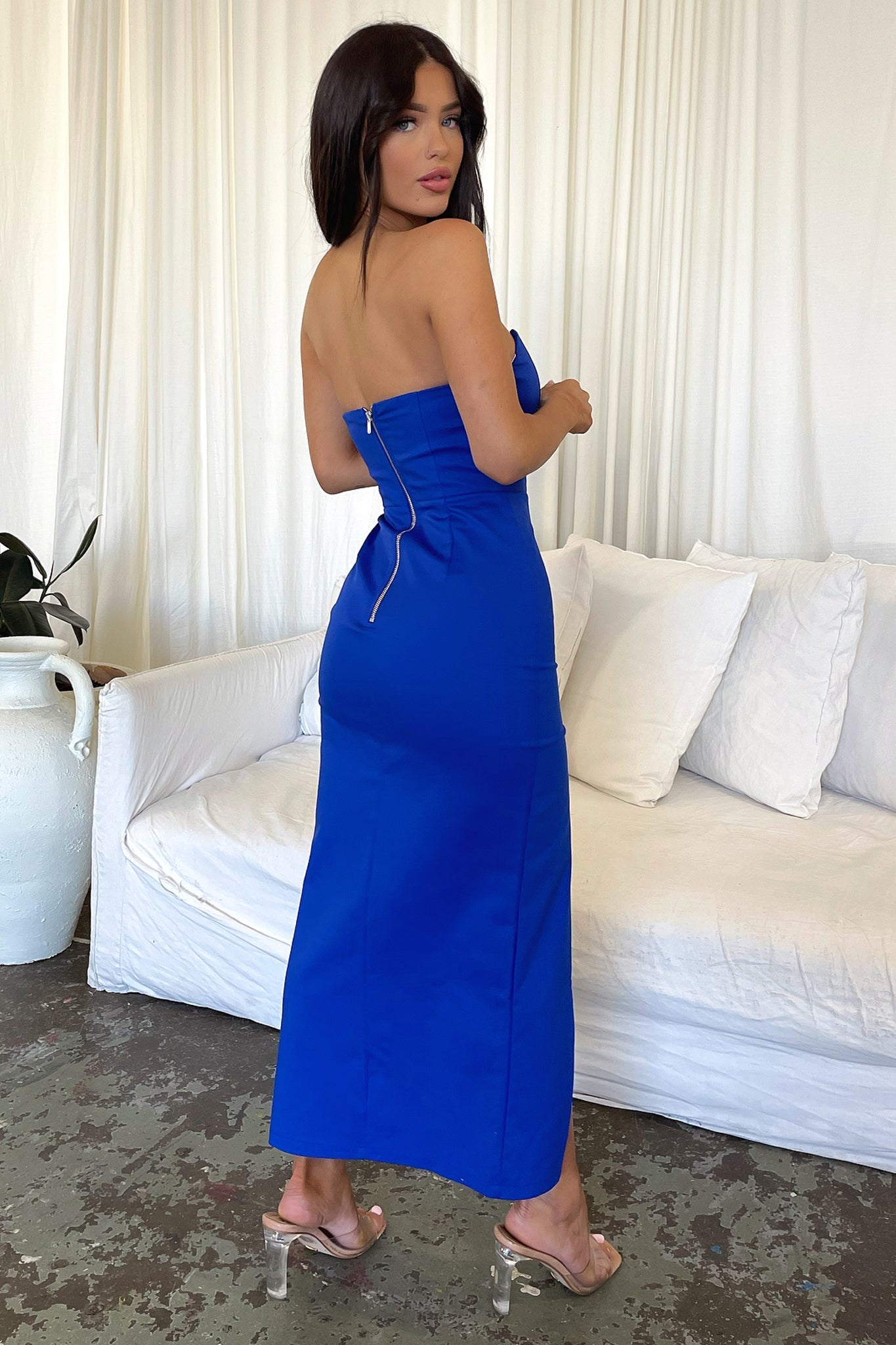 Lane Strapless Maxi Dress - Royal Blue