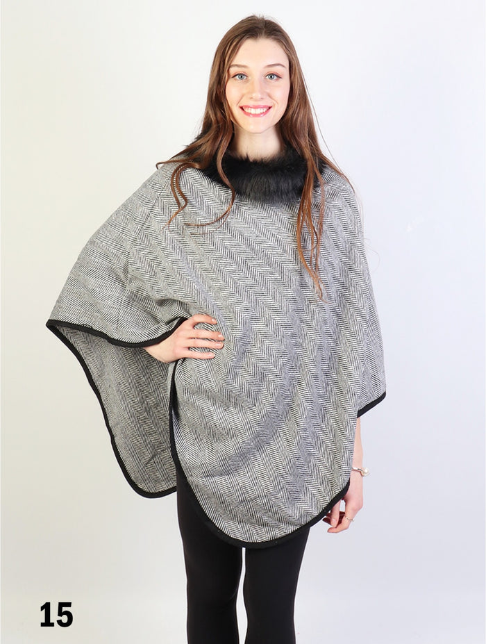 Poncho - Fur Collar & Trim - Country Stoves and Sunrooms Ltd