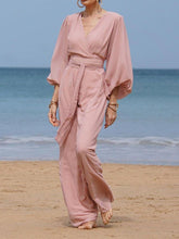 V-Neck Balloon Sleeve Dress
