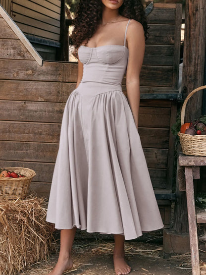 Hazel Blues® |  Ruched Sweetheart Neck Cami Dress