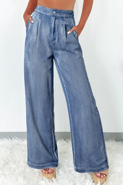 Hazel Blues® |  High-Waisted Wide-Leg Jeans