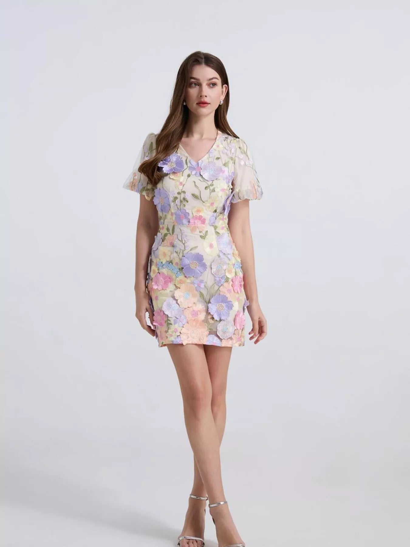 Hazel Blues® |  Floral Puff Sleeve Mini Dress